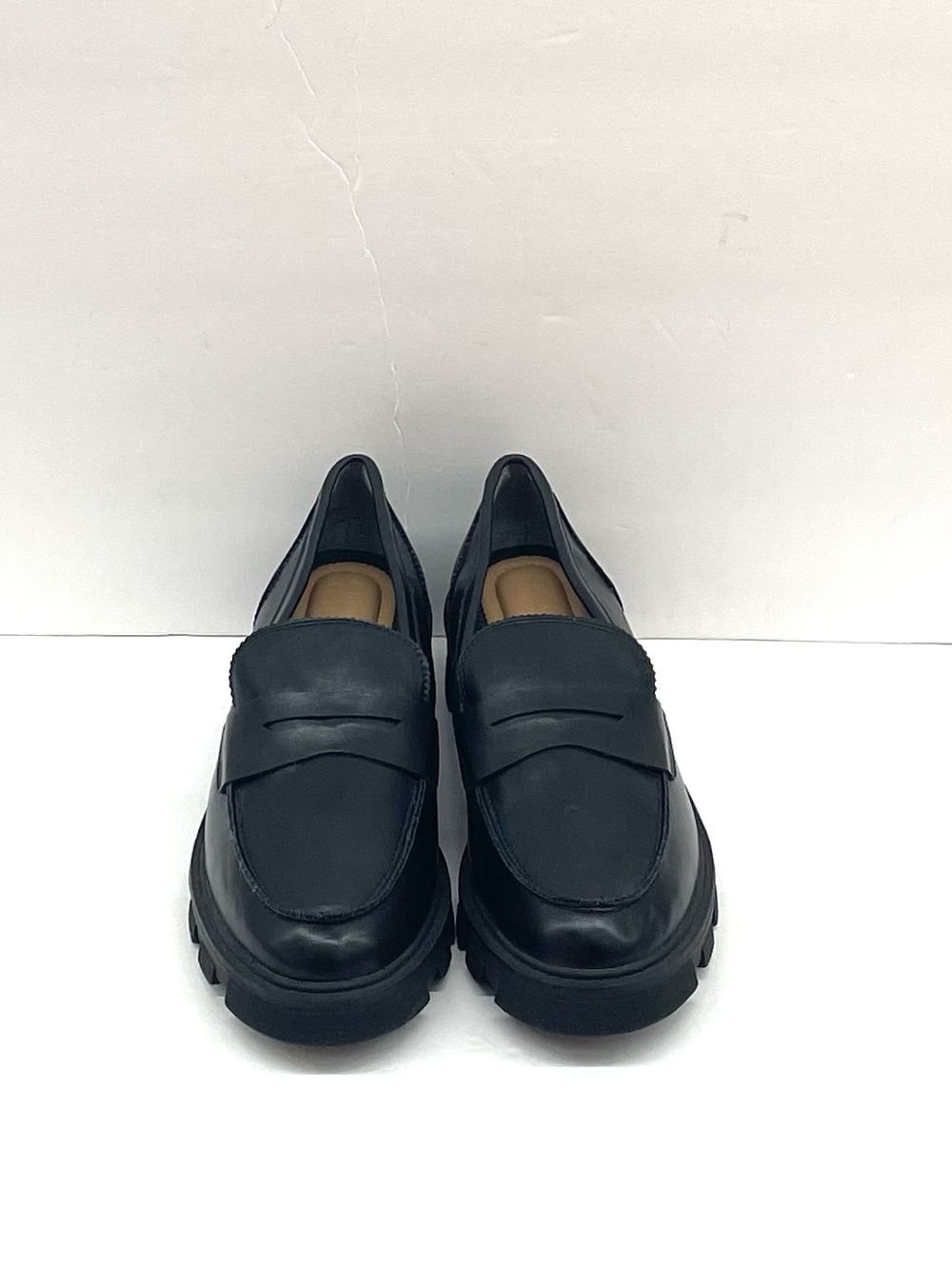Crown Vintage chunky black loafers Sz 9